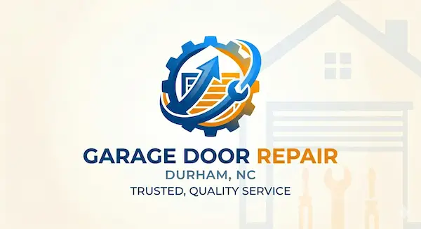 Expert technician performing garage door repair in Durham NC with tools and modern residential garage door