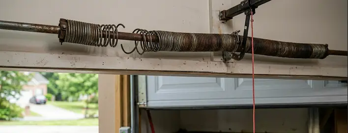 Worn or broken garage door springs causing door operation issues in Durham NC
